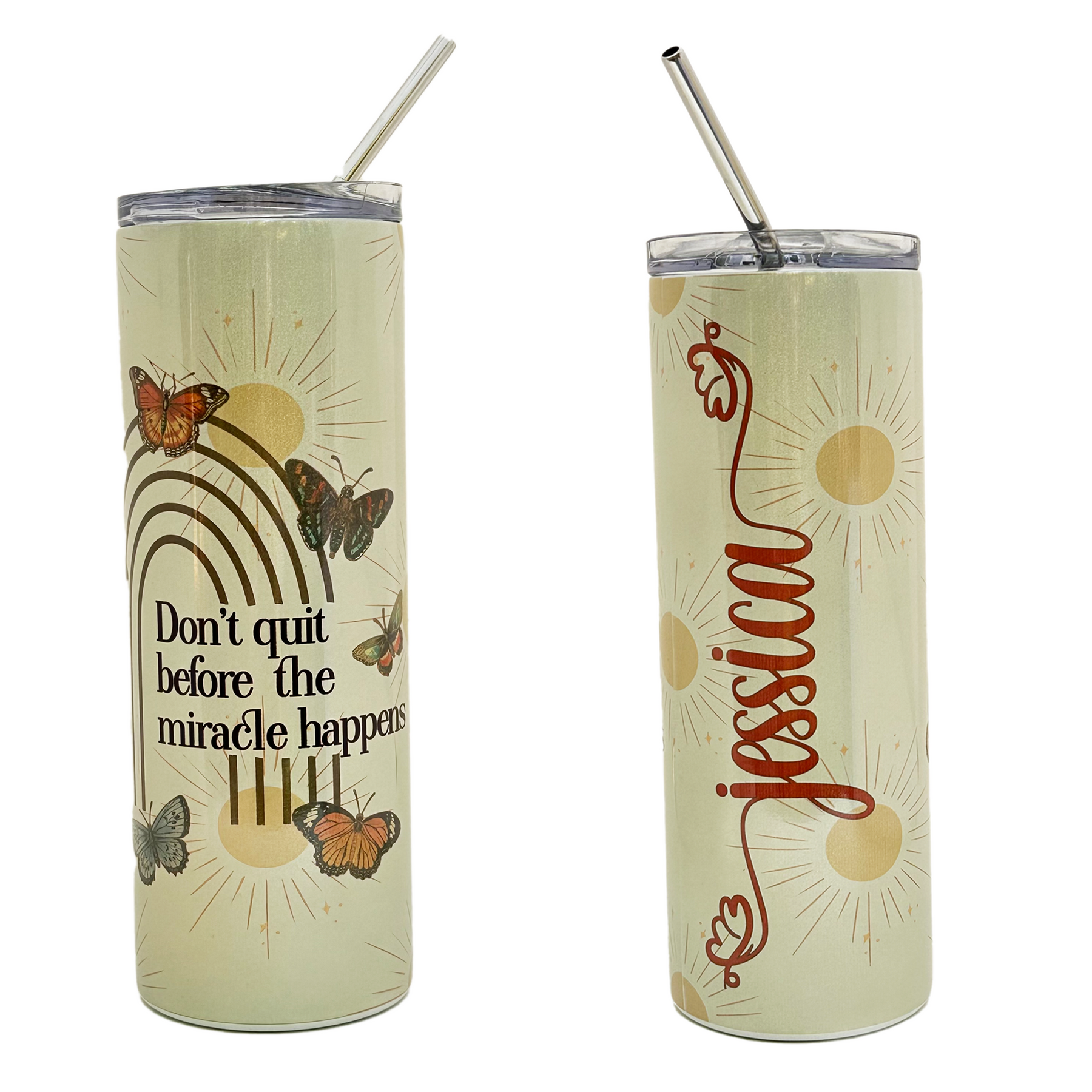 Believe in Yourself – Butterfly Tumbler - Personalized