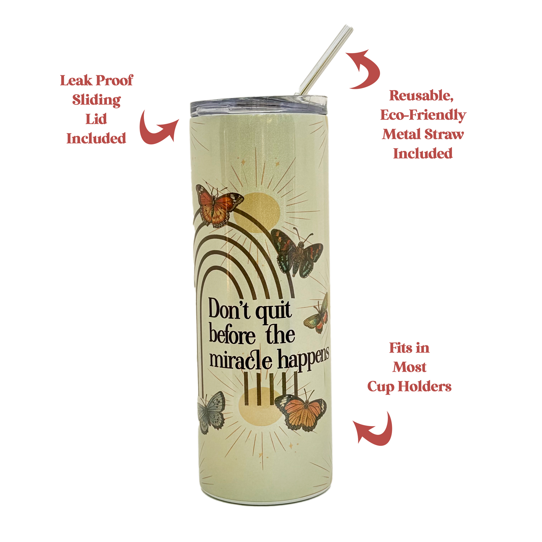 Believe in Yourself – Butterfly Tumbler - Personalized